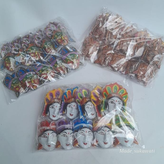 

] 1 paket magnet tempelan kulkas Kerajinan kecak janger khas bali