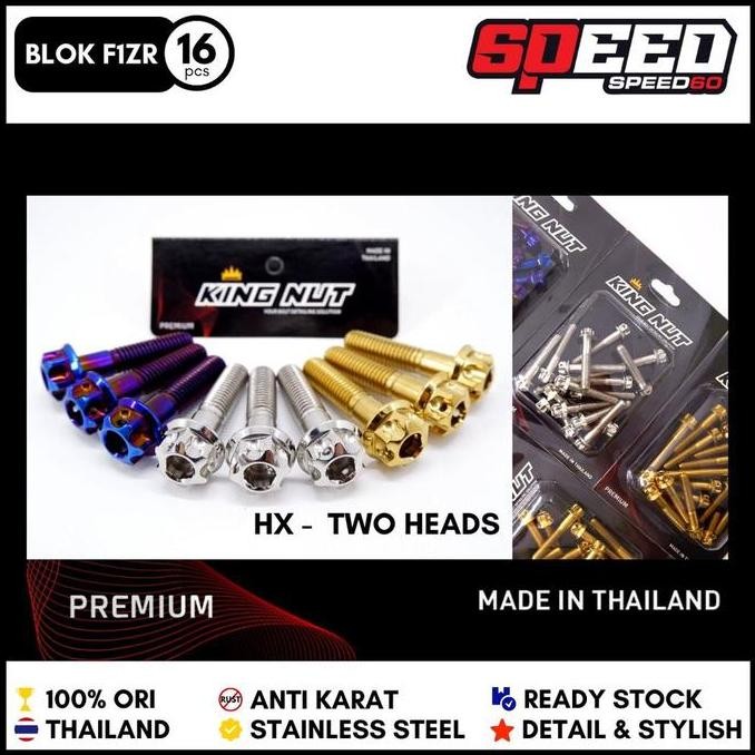 Probolt Baut Blok Mesin Yamaha F1ZR FIZR Original King Nut Thailand Blok Kanan Kiri Terlaris