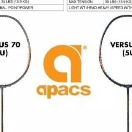 Raket Badminton APACS VERSUS 70 - ORIGINAL 4U DAN 5U TENSION 35LBS Terlaris