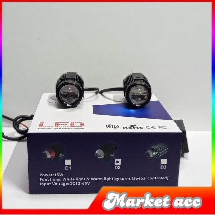 LAMPU TEMBAK D2 LASER LAMPU SOROT MOTOR MOBIL LED VINYX LASER GUN