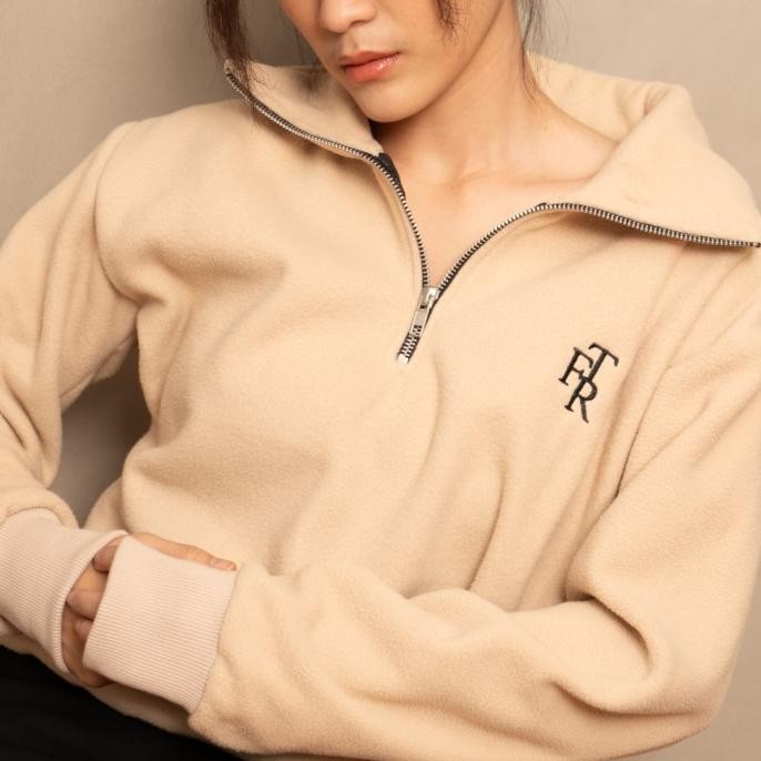 

First Time Round - Fur Quarter Zip - Cookie