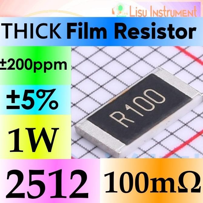 Murah (10) 100m 2512 5% Thick Film Resistor SMD Chip Resistor 0.1R R100 lisu992 Ayo Beli