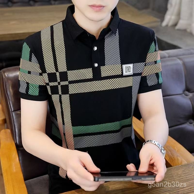 Jas Pria Slim Fit Kerah Trendy Santai Kelas Atas polo Kemeja