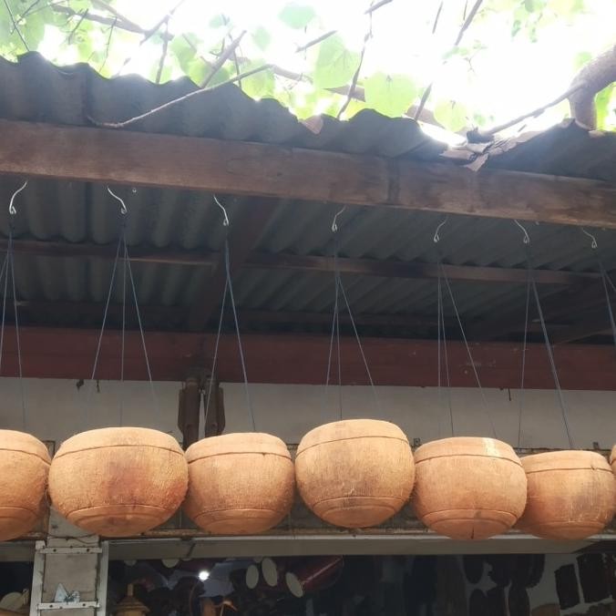 populer] Kerajinan Pot bunga Bahan Batok serabut kelapa motif polos