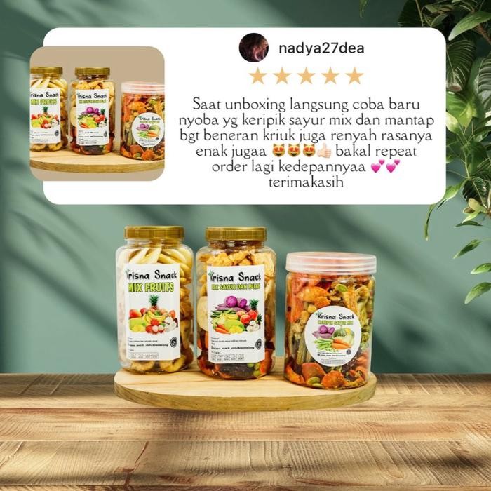 

BARANG TERLARIS PAKET 3 TOPLES KERIPIK SAYUR DAN BUAH ( GRATIS OKRA PEDES TOPLES 300ML)