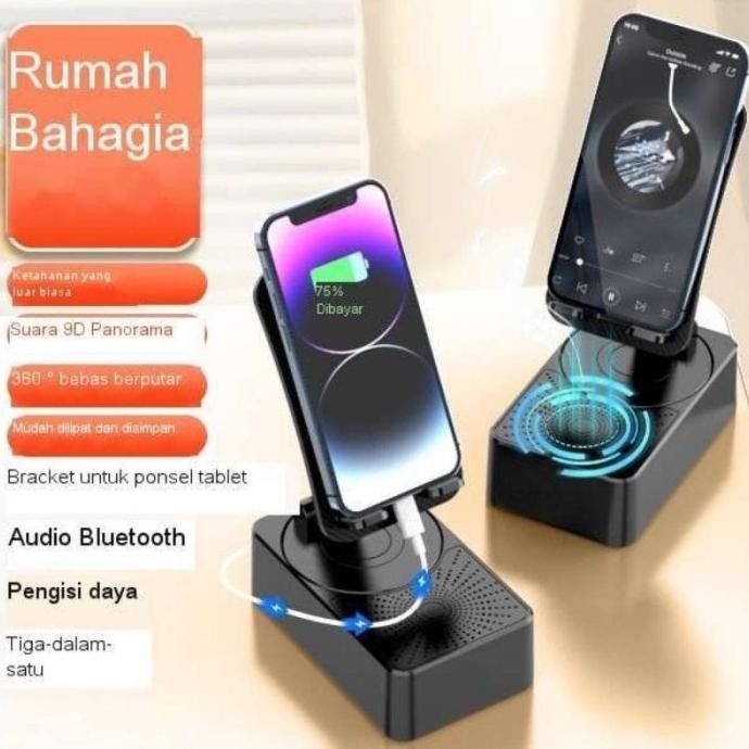 Holder Hp Audio Bluetooth 3in1 PowerBank Holder Hp Stand Meja Multifungsi [terbaik]
