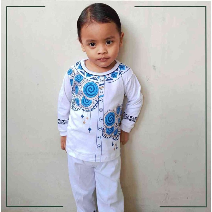 Setelan Baju Koko Anak Bayi Laki Laki Cowok Usia 6 - 18 Bulan Lebaran