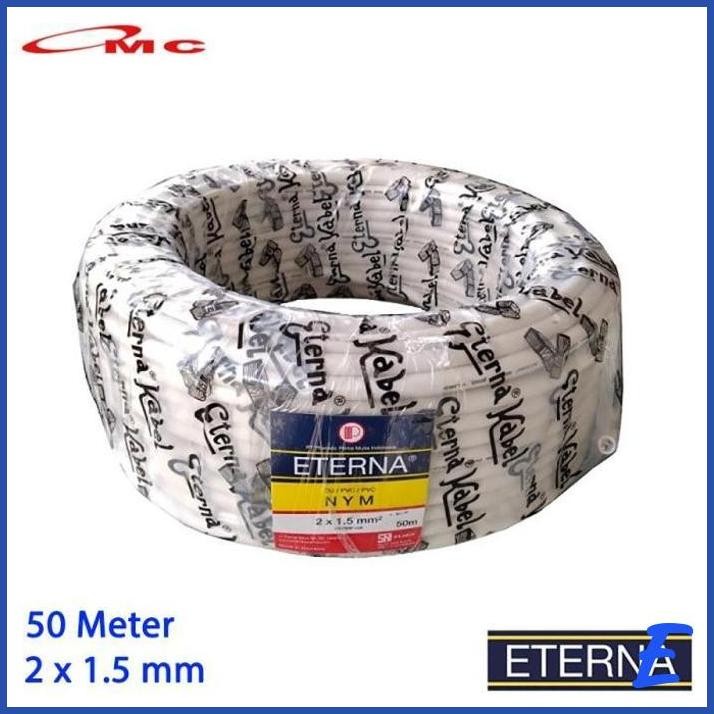 [OMC] KABEL ETERNA NYM 2X1.5MM PANJANG 50 METER 1 ROLL KABEL NYM ETERNA 2X1.5 MM 2X1,5 KABEL LISTRIK