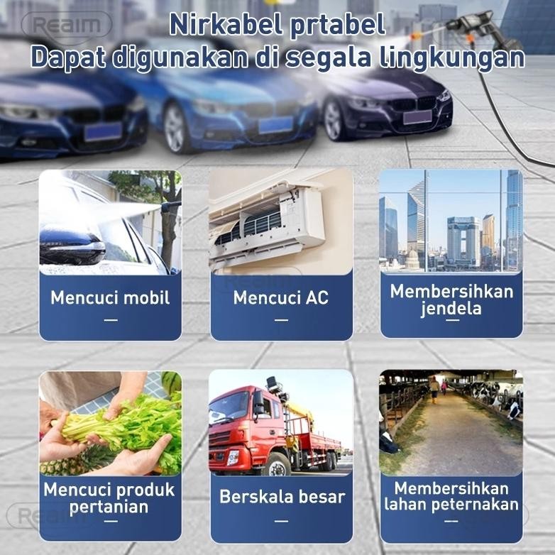 FUZ-611 Reaim Jet Cleaner Tekanan Tinggi Alat Cuci Motor Mobil AC Steam Mesin Mini Portable Cuci Ste