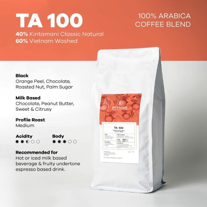 

TA-100 Espresso Blend 100% Biji Kopi Arabika Commercial Sky Nine 1Kg [terbaik]