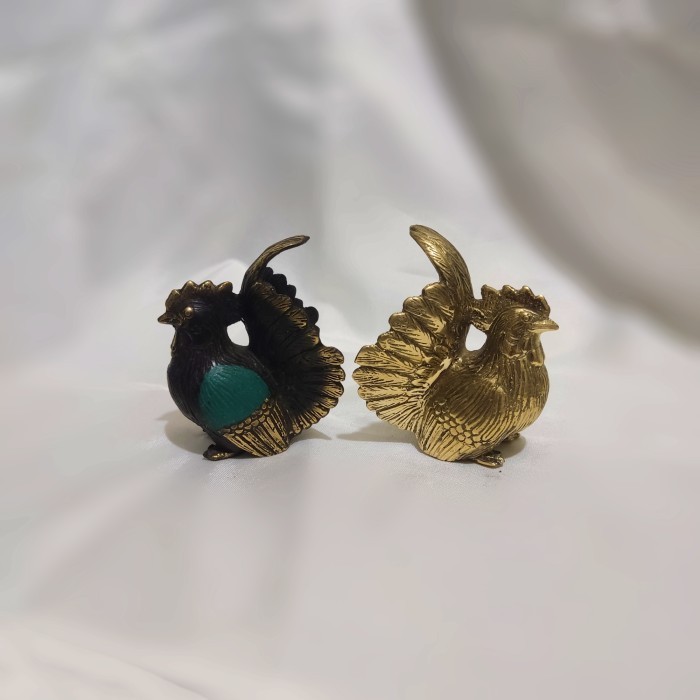 ((((()paling dicari] Patung Shio Ayam Kecil Hiasan Logam Kuningan Pajangan Ayam Jago Dekor