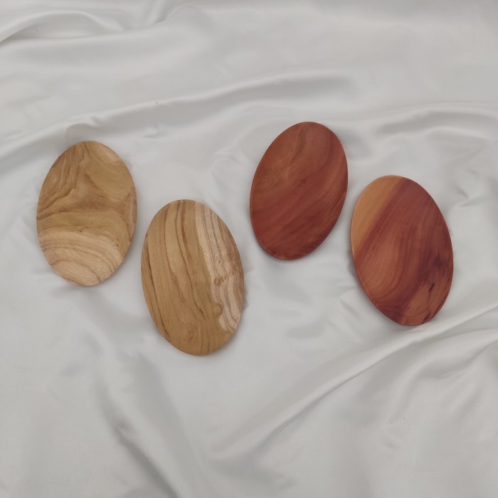 ~~~] Piring Kecil Sauce Dish Kayu Oval Tempat Saus Wadah Saos Datar Unik