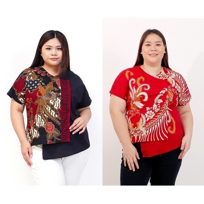 Blouse Batik Wanita 292 Baju Hamil Batik Modern Cewek Gemuk Gendut Kekinian Xxl Xxxl Modis Elegan
