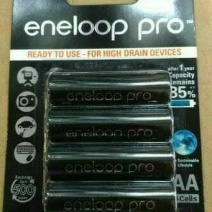 Baterai Cas Aa Eneloop Pro Hitam 2500 Mah