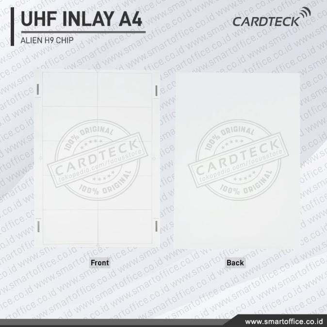 Uhf Alien H9 Cardteck Mid Range Long Range Rfid Inlay A4 Sheet 10Pcs Chip Bahan Kartu Id Card