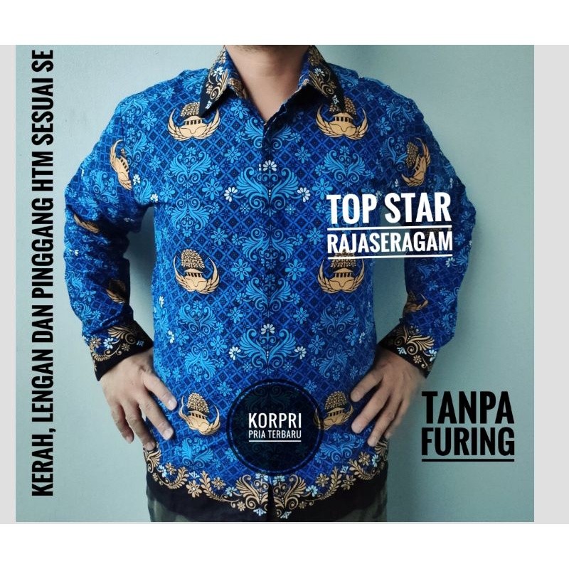 Rekomendasi Terbaik  Baju Seragam Korpri Terbaru Pgri Pria Kemeja Hem Panjang Batik Pns Dinas Guru