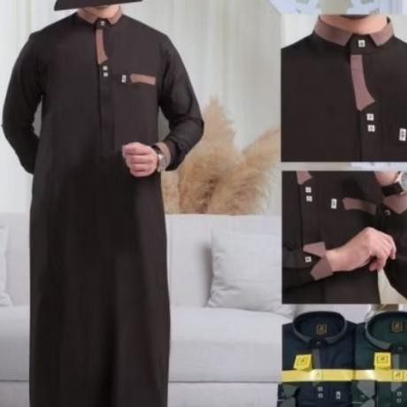 Baju Gamis Muslim Pria Jubah Alraz Haramain Katun Premium model Muawih Terlaris