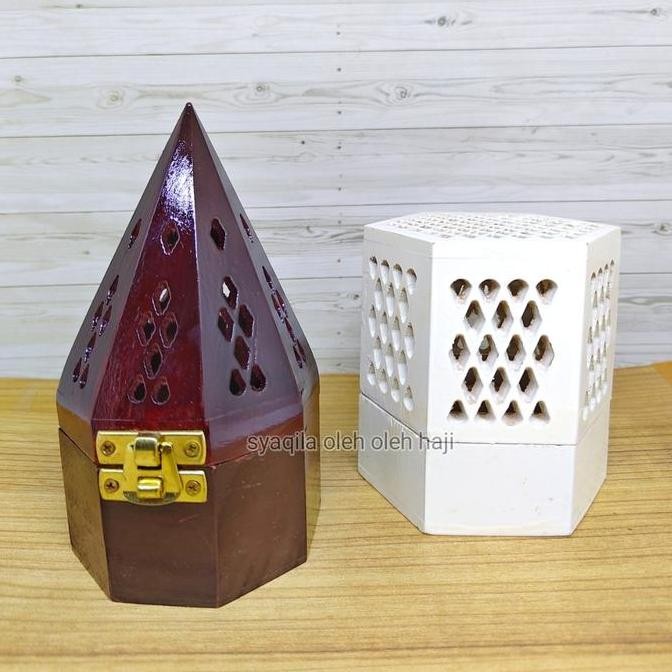 Diskon Paket Bukhur Nampan Gold Buhur Salwa Wadah Kayu Model Kerucut Dan Limas