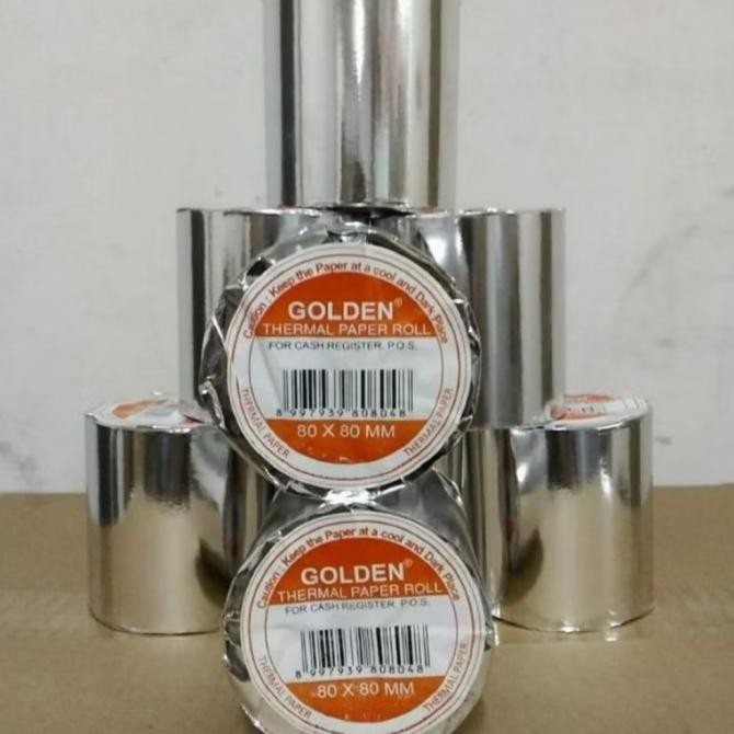 

Kertas Thermal Struk Kasir 80 x 80 mm Golden / Dus (50 Roll)