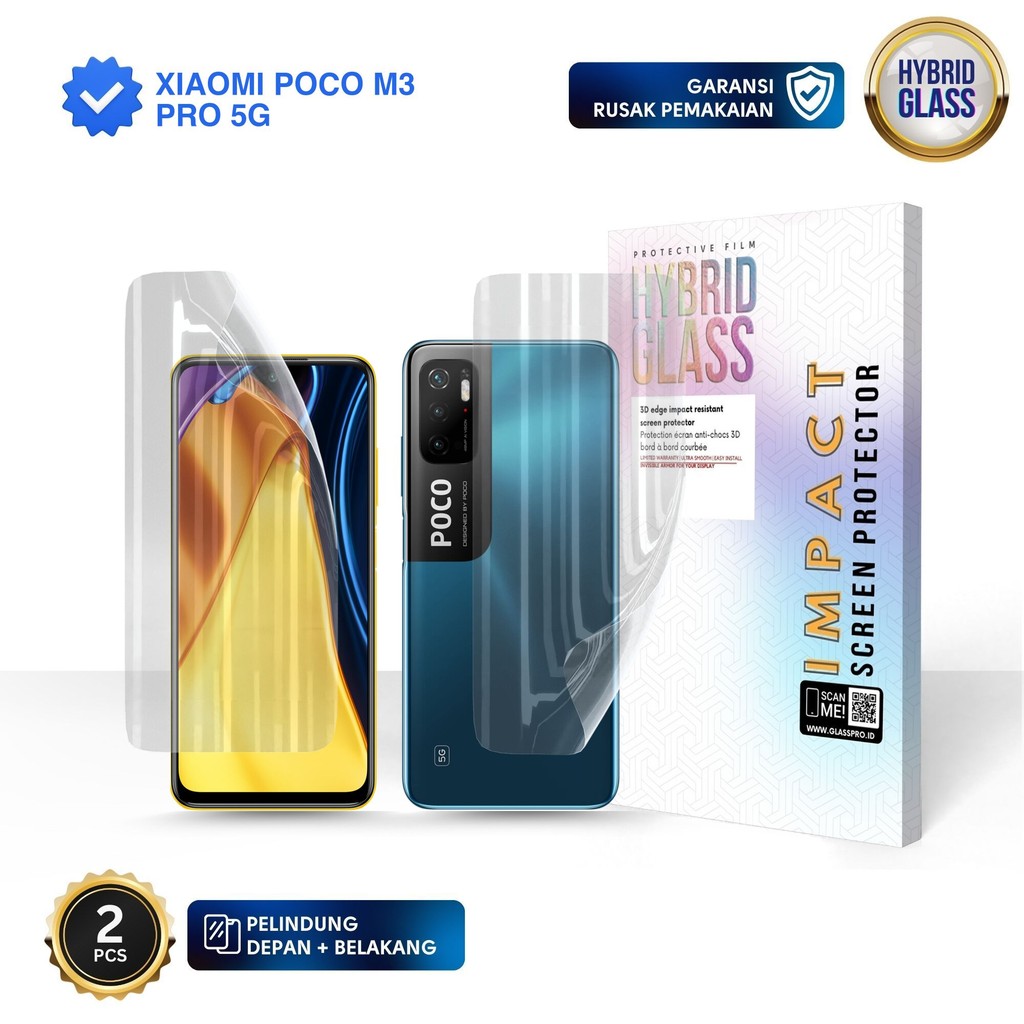 Hybrid Glass For XIAOMI POCO M3 PRO 5G - Full Cover Hydrogel Anti Gores Premium Screen Protector Glo