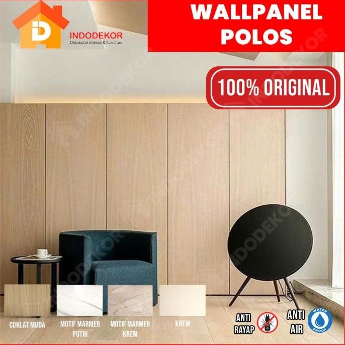 CO Wallpanel Polos WPC/ Wall Panel Polos PVC/ Wallboard Dinding 3.0 Meter x 40 Cm