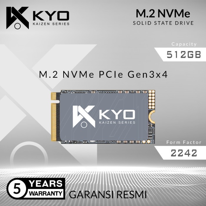 Nvme M.2 512Gb 2242 Kaizen Ssd Nvme M.2 Pcie Gen3 X4 Garansi Resmi 5Th