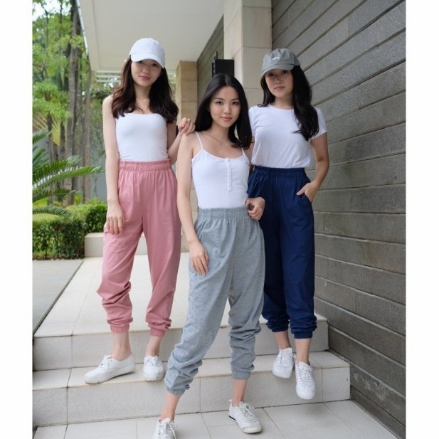 Celana Jogger Wanita / Premium Jogger Pants Bahan Katun
