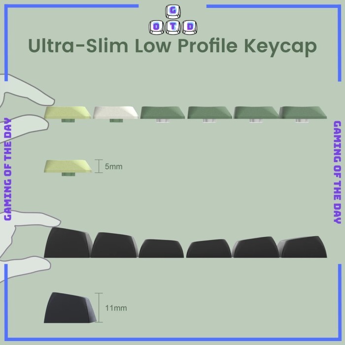 Low Profile Keycaps for Mac Windows Matcha Keycaps Normcore Keycaps Skyline Keycaps
