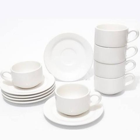 .........] Cangkir Tatak Set Beling Keramik Cangkir Putih Polos Cangkir Teh Kopi