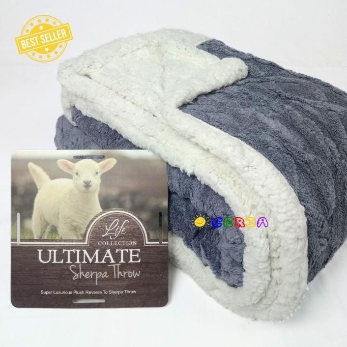 Selimut Bulu Lembut Ultimate Bulu Domba Tebal 2 Lapis 150x200 Cm Terlaris