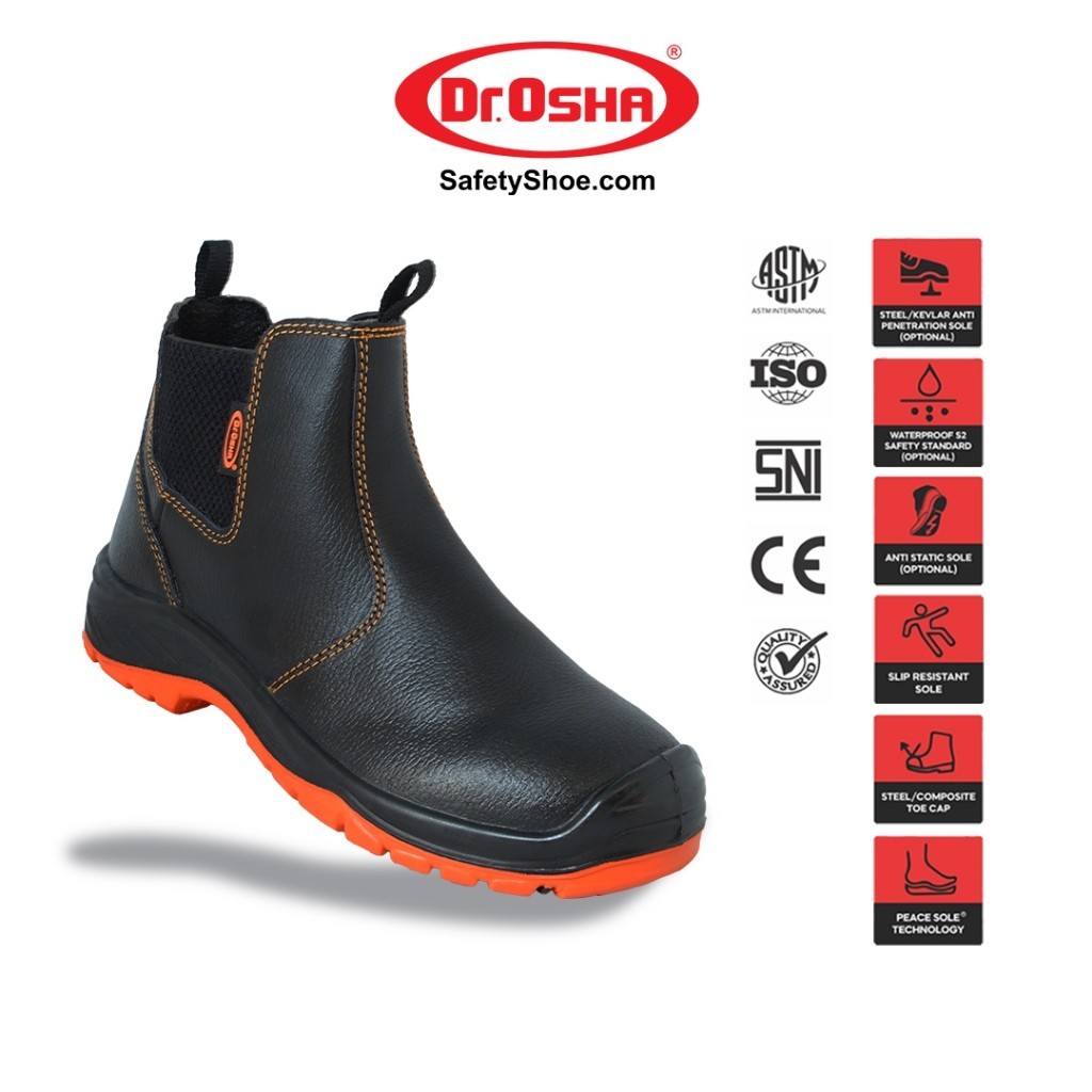 Dr OSHA Principal 9222 S1 Safety Shoes Ankle Boot - Black