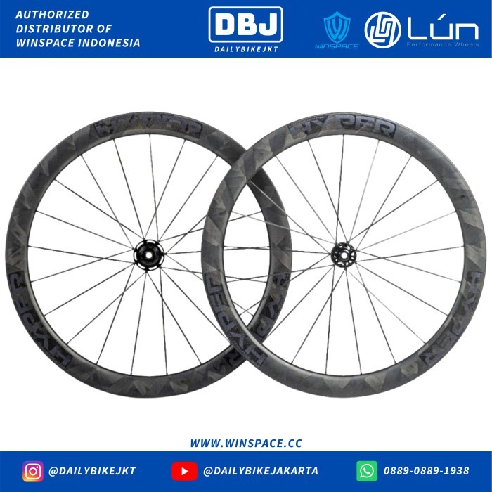 WHEELSET 700C CARBON WINSPACE HYPER ROADBIKE CERAMIC CARBON SPOKE KODE 354