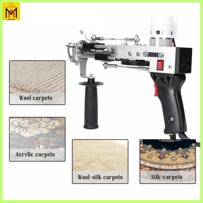 2In1 Mesin Jahit Bordir Karpet Elektrik Tufting Gun Cut And Loop Pile
