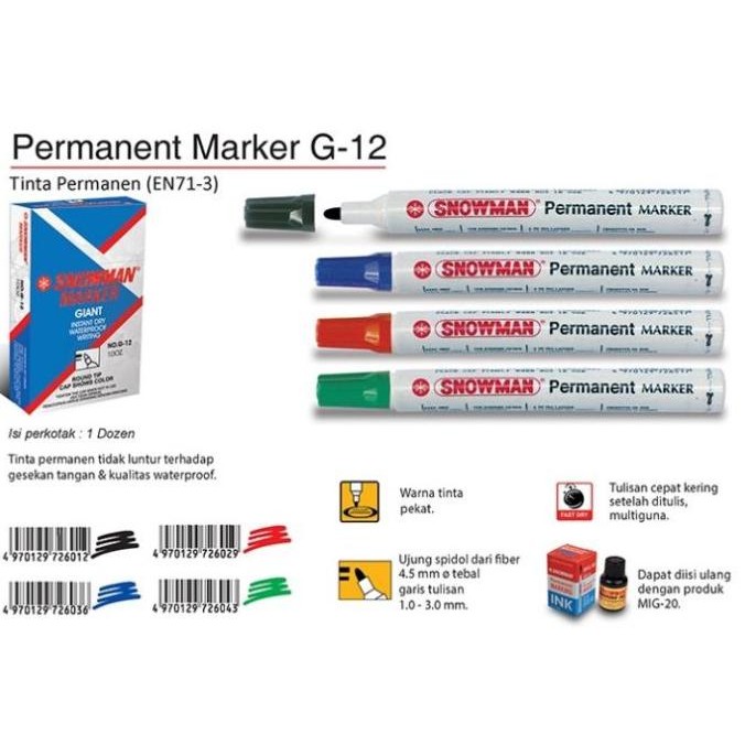 

cusss order] snowman permanent marker / spidol permanen
