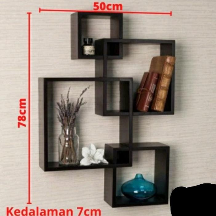 RAK DINDING AESTHETIC MINIMALIS, HIASAN DINDING KAYU RAK DINDING KOTAK GANDENG, RAK DINDING TEMPEL P