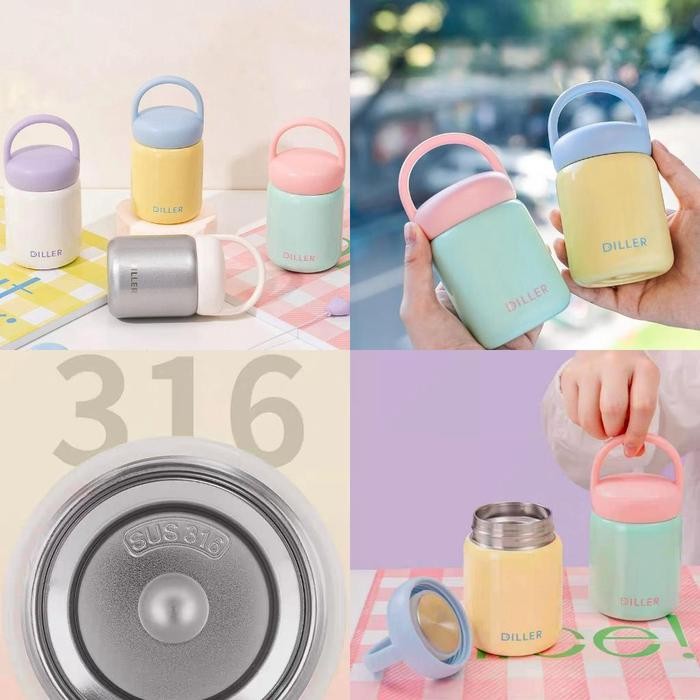 Tumbler Diller Mini Handle 200ml Stainless SUS 316 / Botol Tumbler Mini Diller / Tumbler Viral Lucu