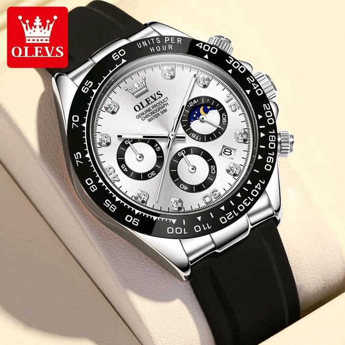 Olevs Jam Tangan Pria Anti Air Original Keren Elegan Kaca Anti Gores Dan Benturan Watches
