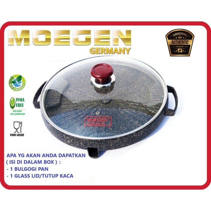 MOEGEN BULGOGI PAN 32 CM PANGGANGAN BBQ PLUS TUTUP KACA
