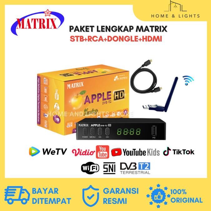 STB Matrix DVBT2 Apple Kuning