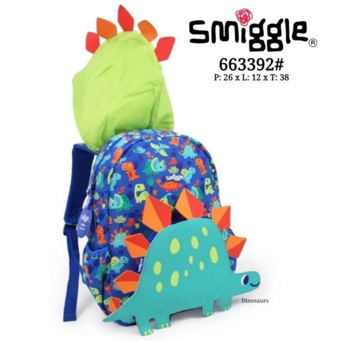 Tas Smiggle Junior Backpack Dino Stegosaurus/ Tas Ransel Anak Tk/ kado