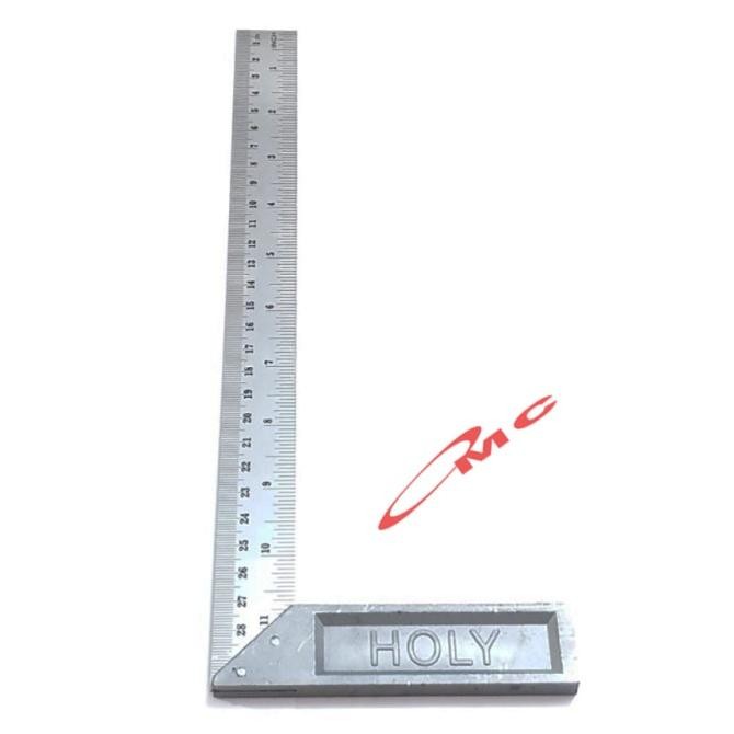

Holy Siku Meter Murah Penggaris Siku Tukang Penggaris Siku 12" 12 Inch 30Cm Penggaris Besi Penggaris Meter Pasekon Stainless Steel Psm-12-Holy Ori