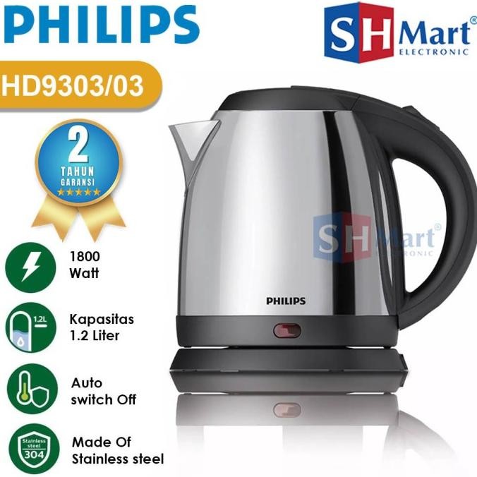 Philips Kettle Stainless Steel HD9303/03 Teko Listrik Philips HD-9303