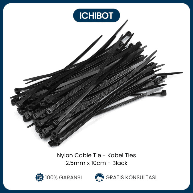 Kabel Ties 2.5 x 100mm - Nylon cable Tie Fixed Buckle Strapping Cable Tie 100 Pcs