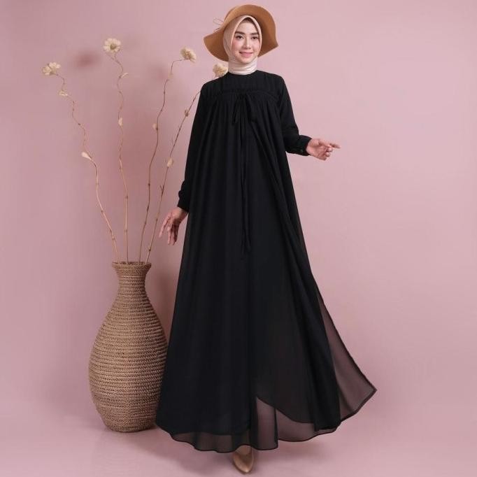 Best Sales Baju Gamis Hitam / Gamis Ceruti Hitam Bordir /Gamis Polos Ceruty Hitam Stok Terbatas