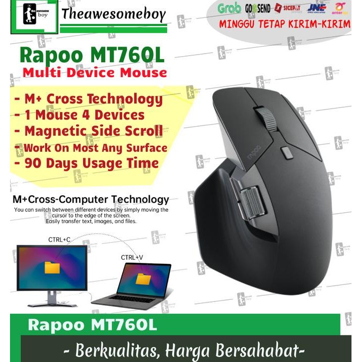 CO Rapoo MT750 Bluetooth Wireless Mouse Multi Device Logitech MX Killer