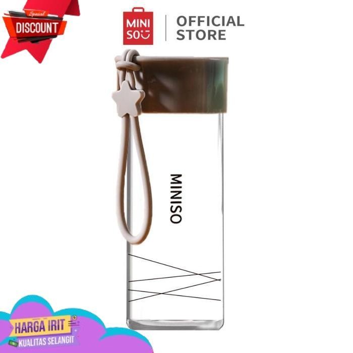 FLASH SALE MINISO - BOTOL MINUM KACA 300ML BOTOL AIR MINUM KECIL BPA FREE KACA BOTOL AIR PANAS BOTOL