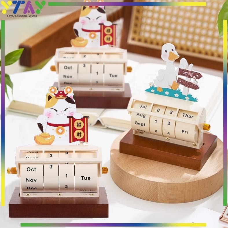 

Rotatable Wheel Calender Masa Aesthertic Calendar Kalender Meja Sepanjang Peetual Calendar