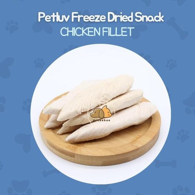 

READY PETLUV CHICKEN FILLET FREEZE DRIED / SNACK DAGING AYAM UTK ANJING KUCING
