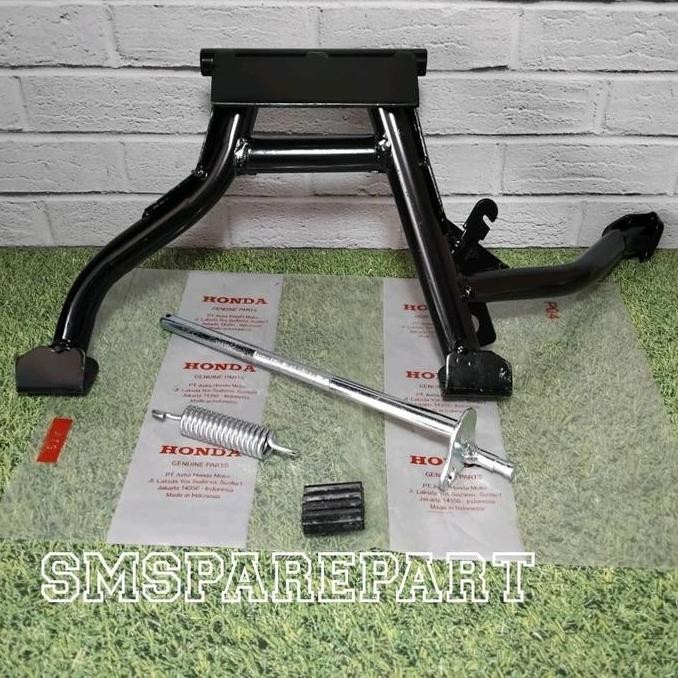 Ori - standar tengah + as standar 2 + per + karet  motor honda beat esp beat pop street Scoopy spacy