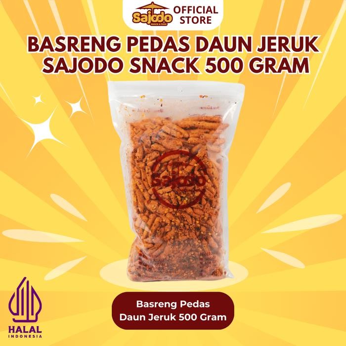 

EKSLUSIF Basreng Pedas Daun Jeruk 500 Gram Sajodo Snack & Food